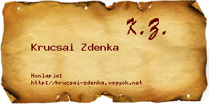 Krucsai Zdenka névjegykártya